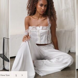 Kat The Label - Cindy Pant Bridal Set Ivory (size small top & bottom)